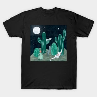 Cats in Desert - Night T-Shirt